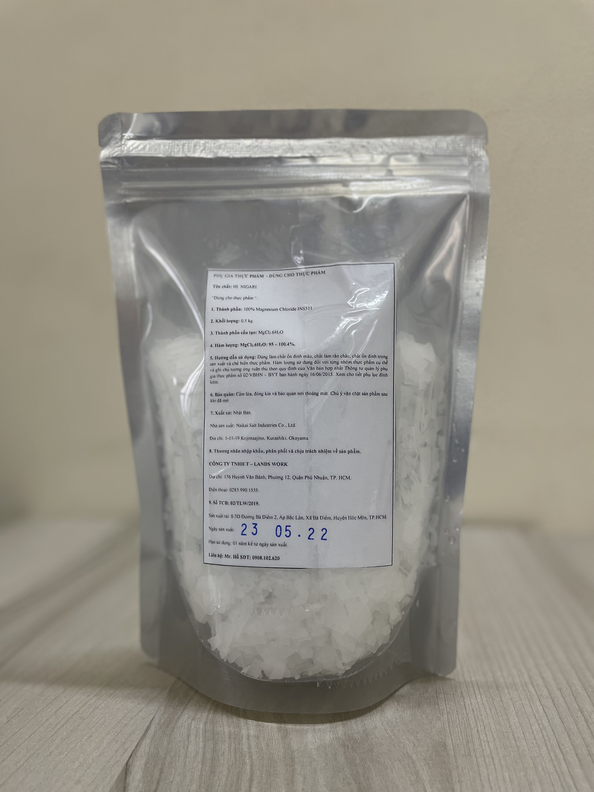 MUỐI NIGARI Nhật Bản 2kg làm đông đậu hũ siêu ngon béo Phụ gia thực phẩm HI Nigari Magnesium Chloride INS511