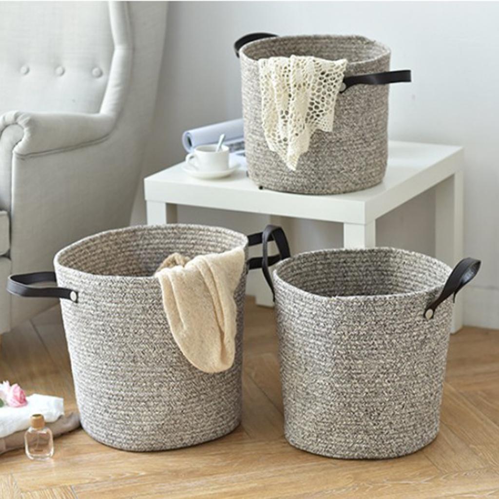 Cotton Woven Storage Basket Laundry Hamper Storage Basket Container