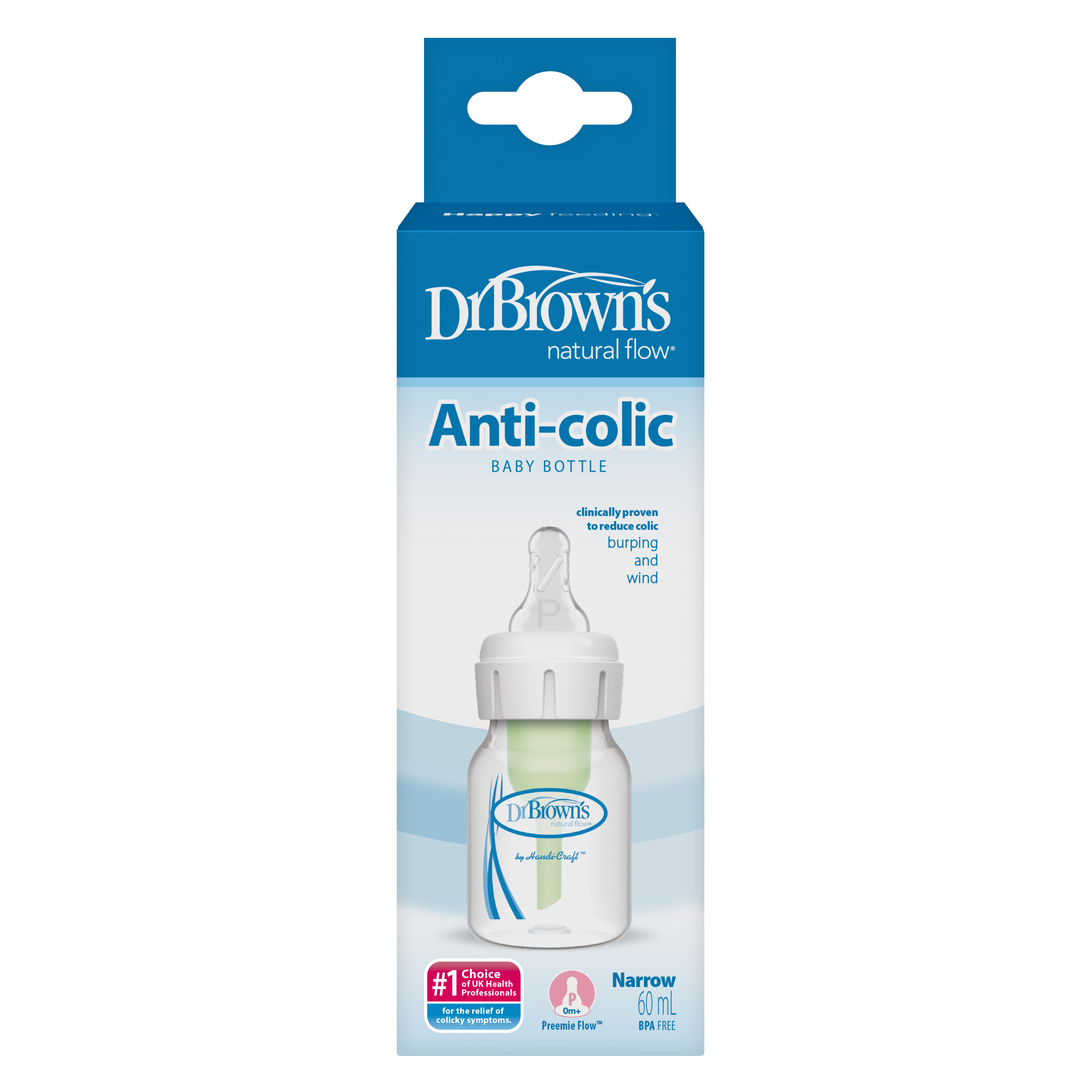 Bình sữa Dr.Brown's cổ thường sơ sinh 60ml nhựa PP Options Plus