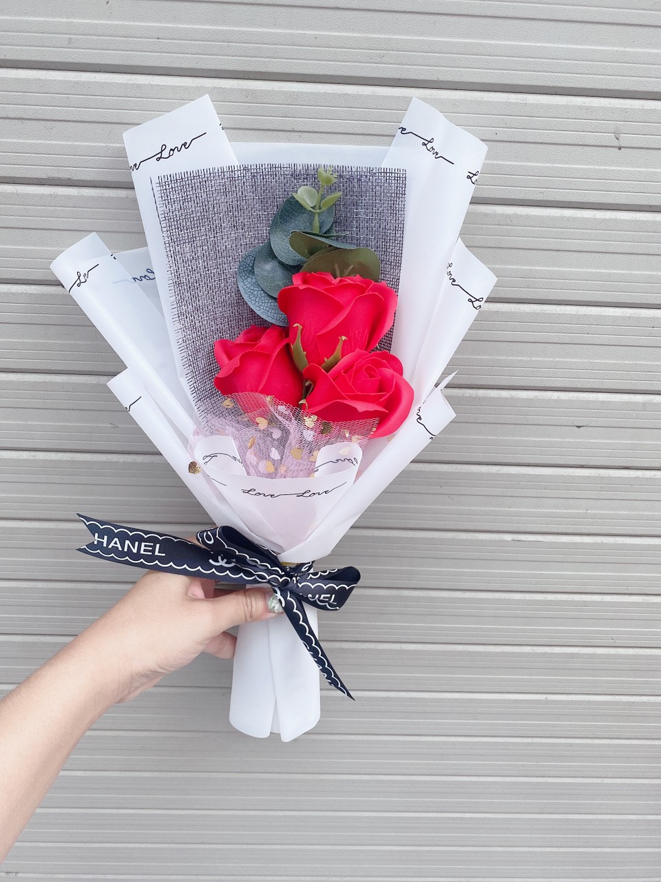 Quà 8/3, 20/10, 20/11 - Hoa hồng sáp bó 3 bông - 5 bông vĩnh cữu