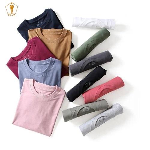 Áo Thun Nam Trơn Basic TRAZ, Áo Phông Nam Tay Ngắn Phom Rộng Suông Unisex 100% COTTON Thấm Hút Mồ Hôi