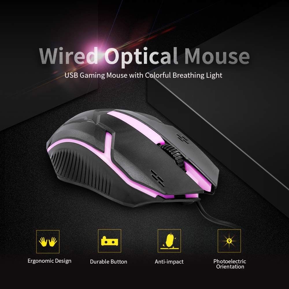 Chuột Quang Chơi Game CM-818 Có Dây 1200DPI USB Màu Đen Nhạt
