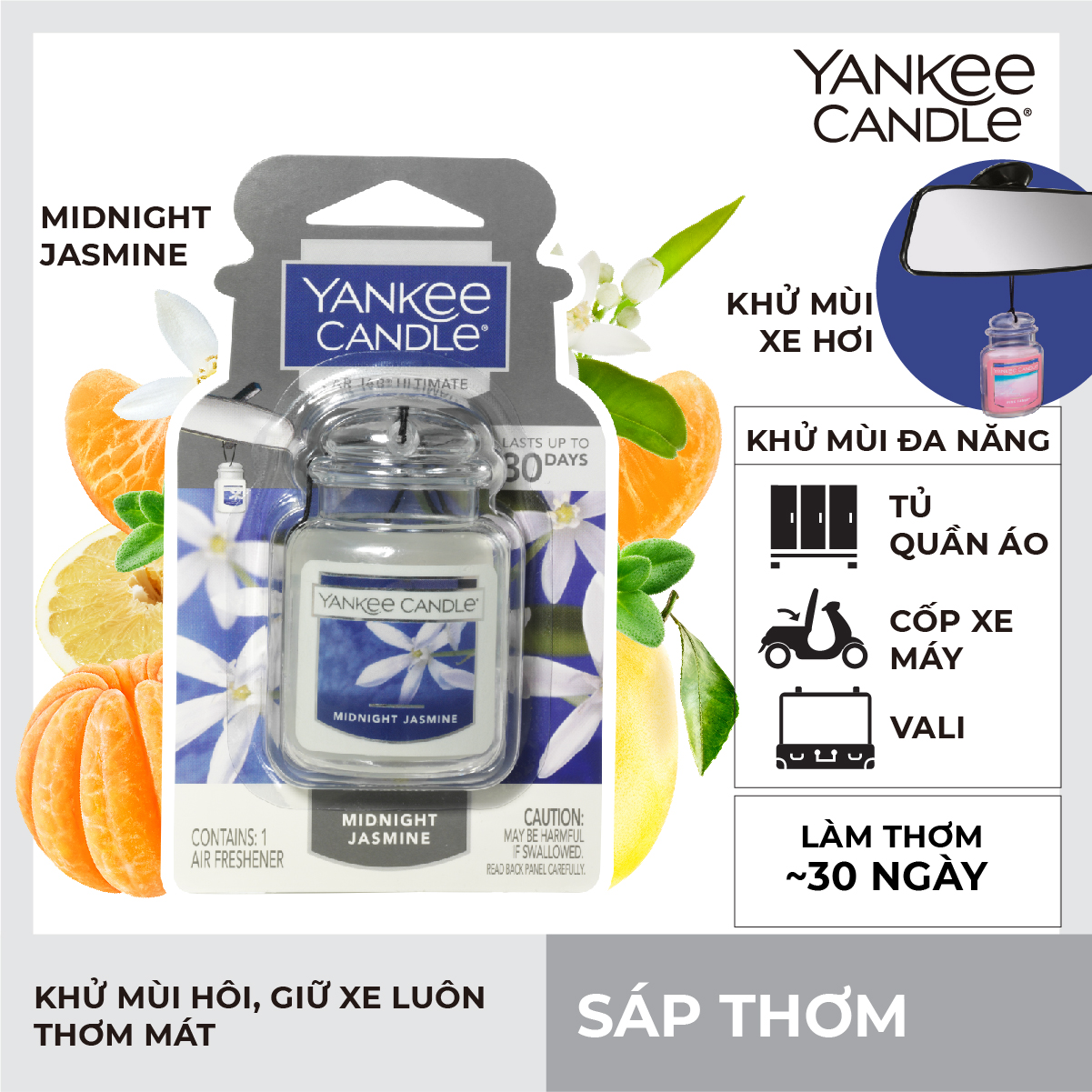 Sáp thơm xe Yankee Candle - Midnight Jasmine