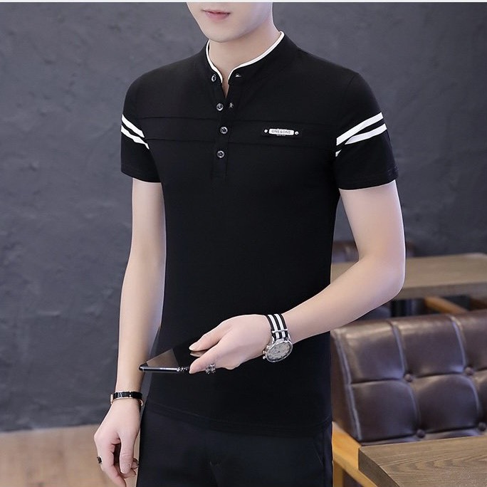 Áo Thun Nam, Áo Polo Nam Có Cổ Cotton Cao Cấp mẫu mới 2022 phối sọc tay logo cực đẹp 4 màu sang trọng lịch lãm