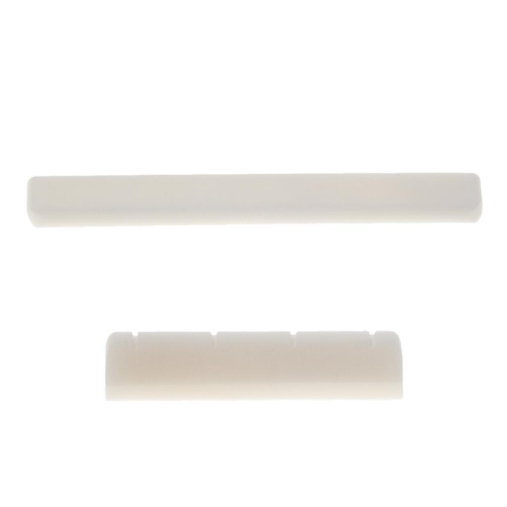 4X Bone Saddle Nut Slotted for Ukulele Guitar