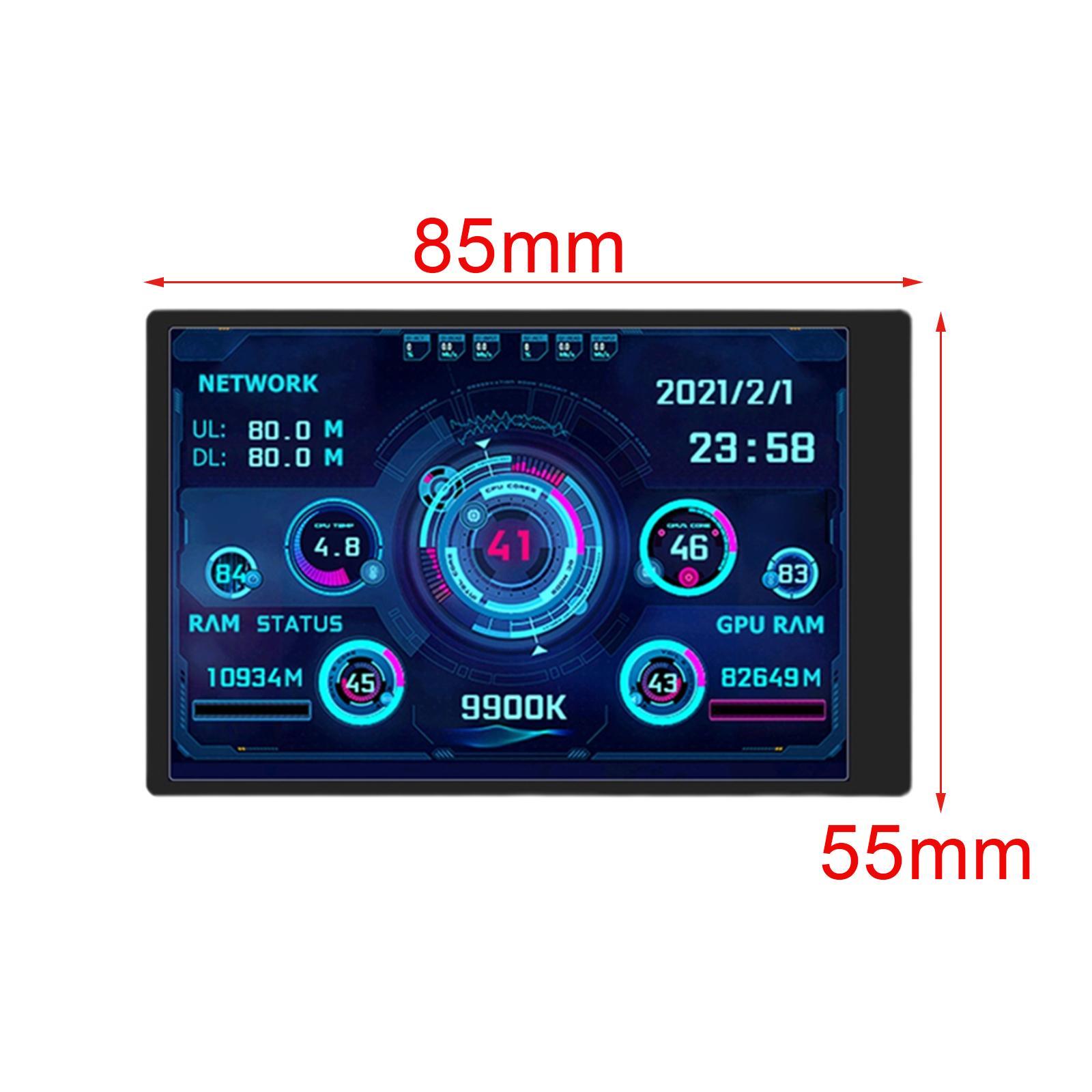 3.5 inch IPS LCD Monitor Display Durable Adjustable Computer Monitor Dynamic Display Aida64 Secondary Screen for Laptop CPU GPU RAM HDD