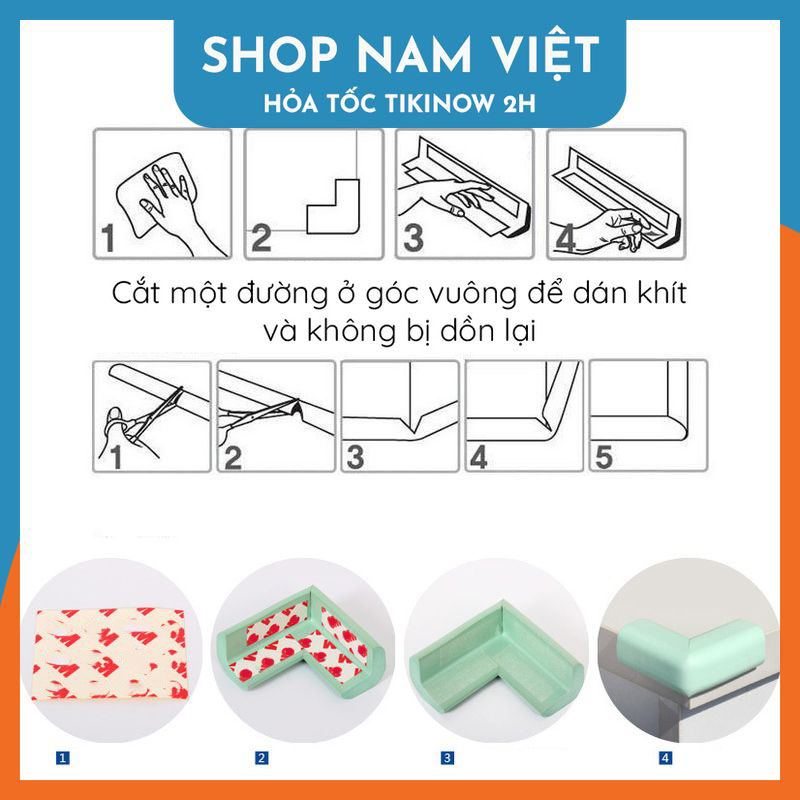 Cuộn 2m Mút Xốp Bọc Cạnh Bàn Ghế Giường Tủ Bảo Vệ An Toàn Cho Bé