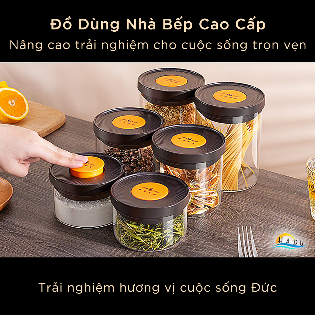 Hộp Hũ Đựng Trà Cafe Đồ Khô Và Ngũ Cốc Thủy Tinh Có Nắp Cao Cấp Đạt Chất Lượng LFGB Đức SSGP