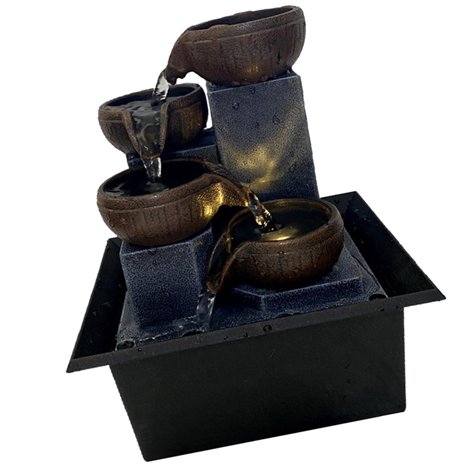 1pc Tabletop Fountain Feng Shui Ornaments Waterfall Small Size Decor Craft