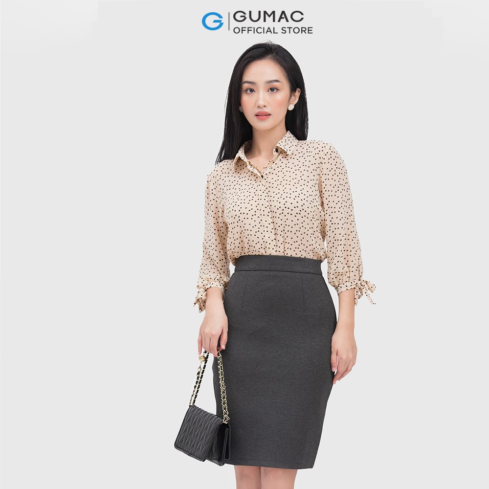 Chân váy GUMAC VC04049 form bút chì xẻ tà thời trang công sở