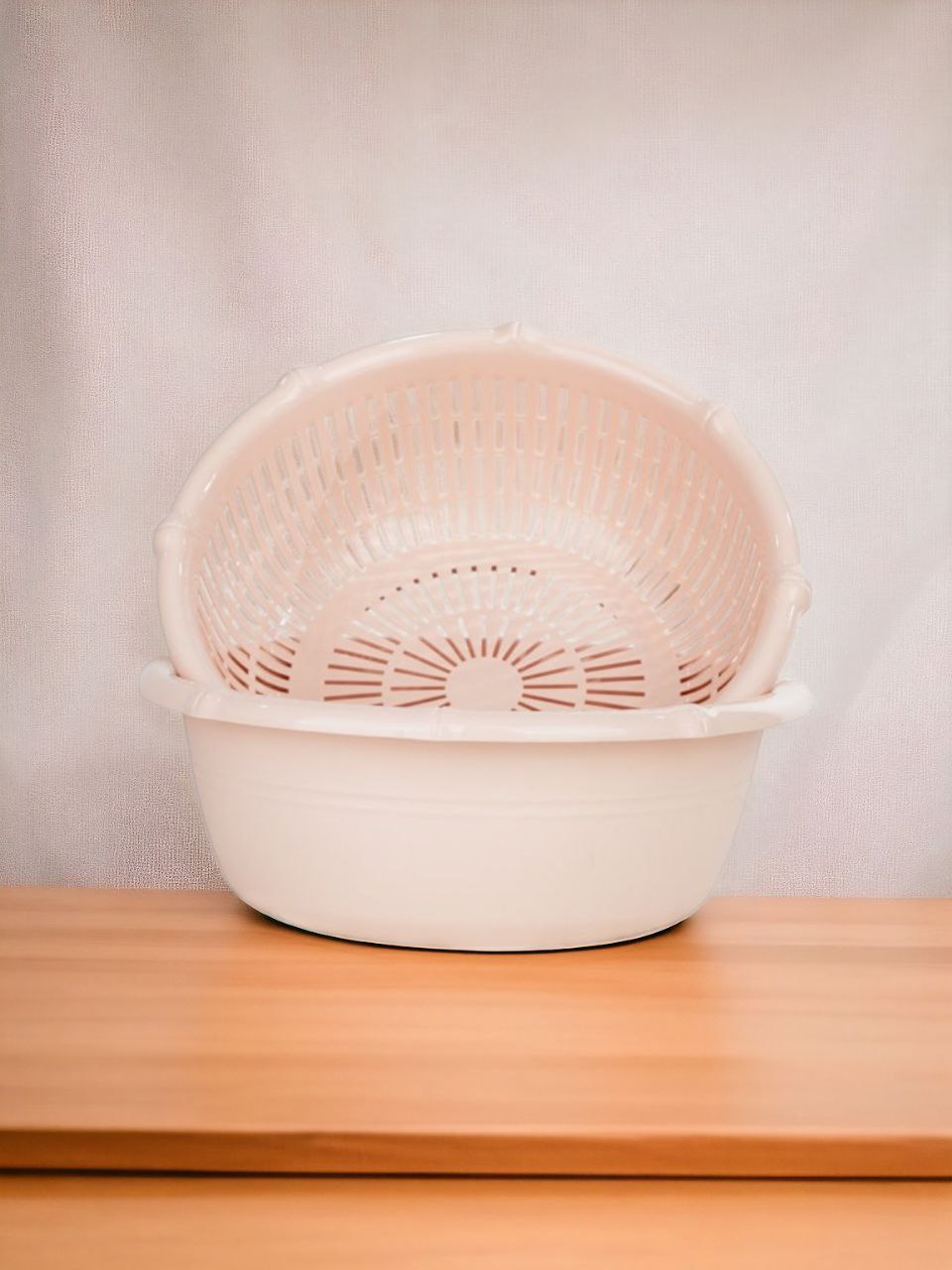 Bộ chậu rửa và rổ nhựa kiểu đốt trúc cao cấp nhiều size