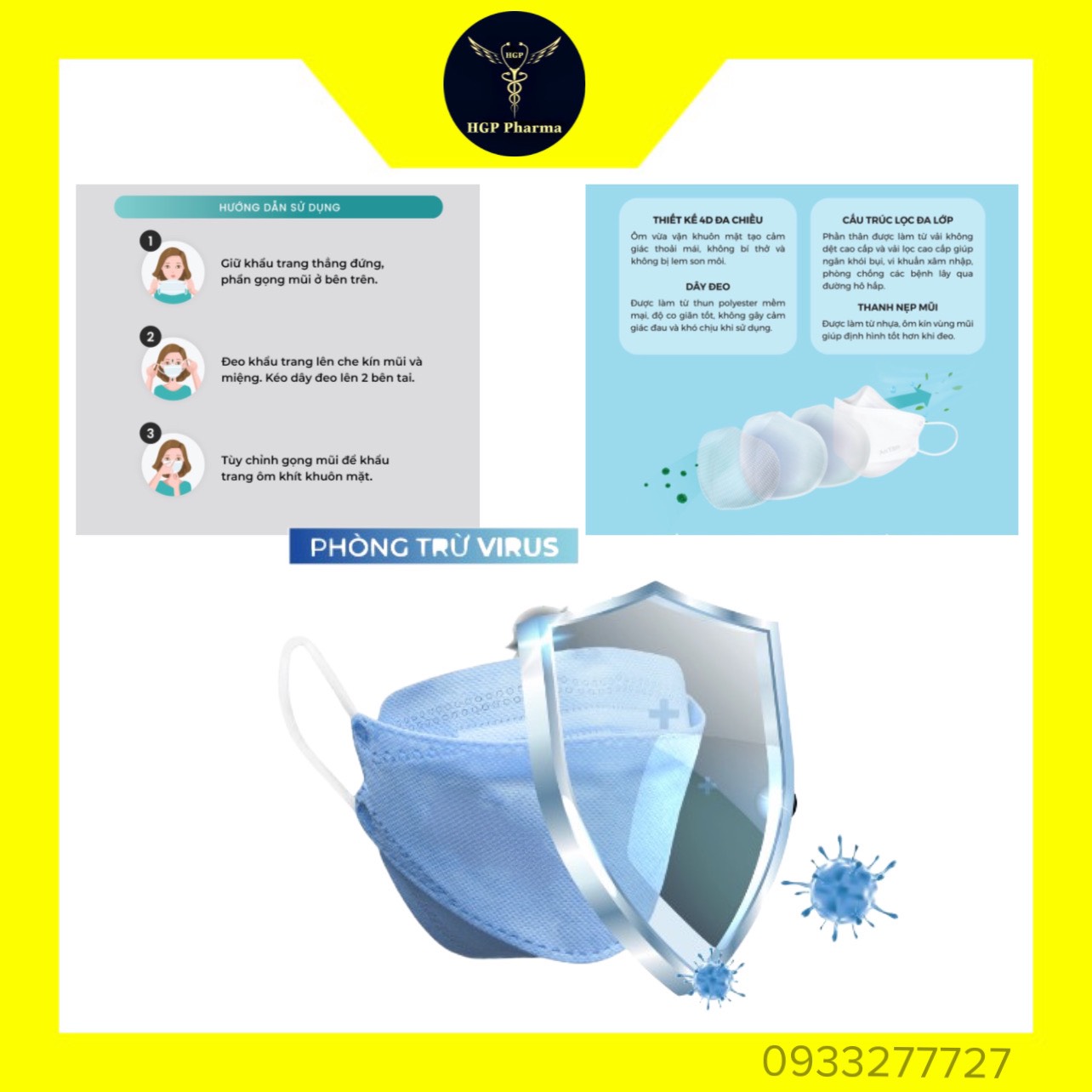 Sỉ 300 cái khẩu trang KF94 4D An Tâm, giá tận xưởng, nhiều màu, mix thùng, ship nhanh