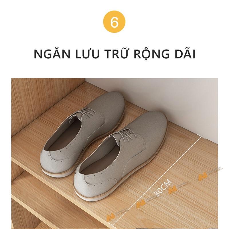 Made in VN Tủ giày kết hợp kệ sách decor phong cách gỗ mdf 17mm công ty Mộc Phát độ bền trên 30 năm AN026