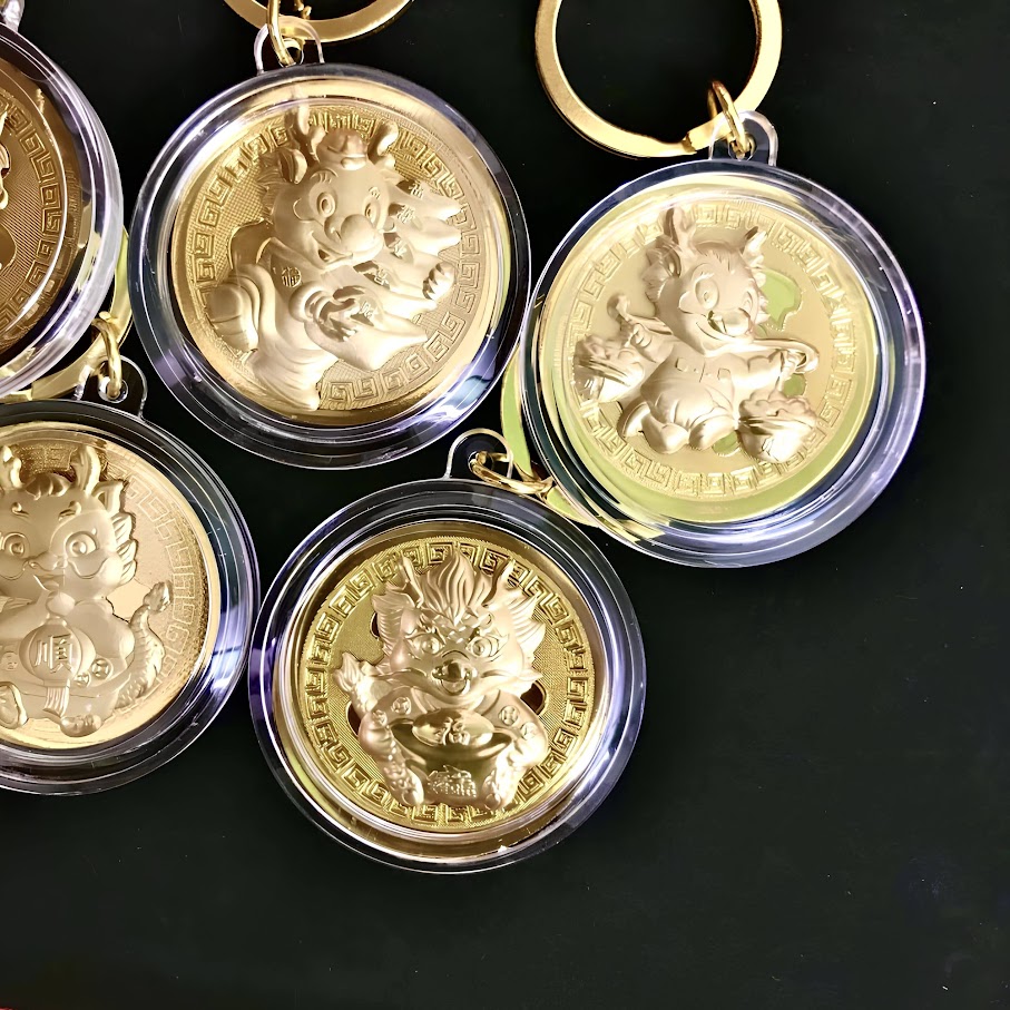 Móc Khoá Đồng Xu Con Rồng Cute - SP007098