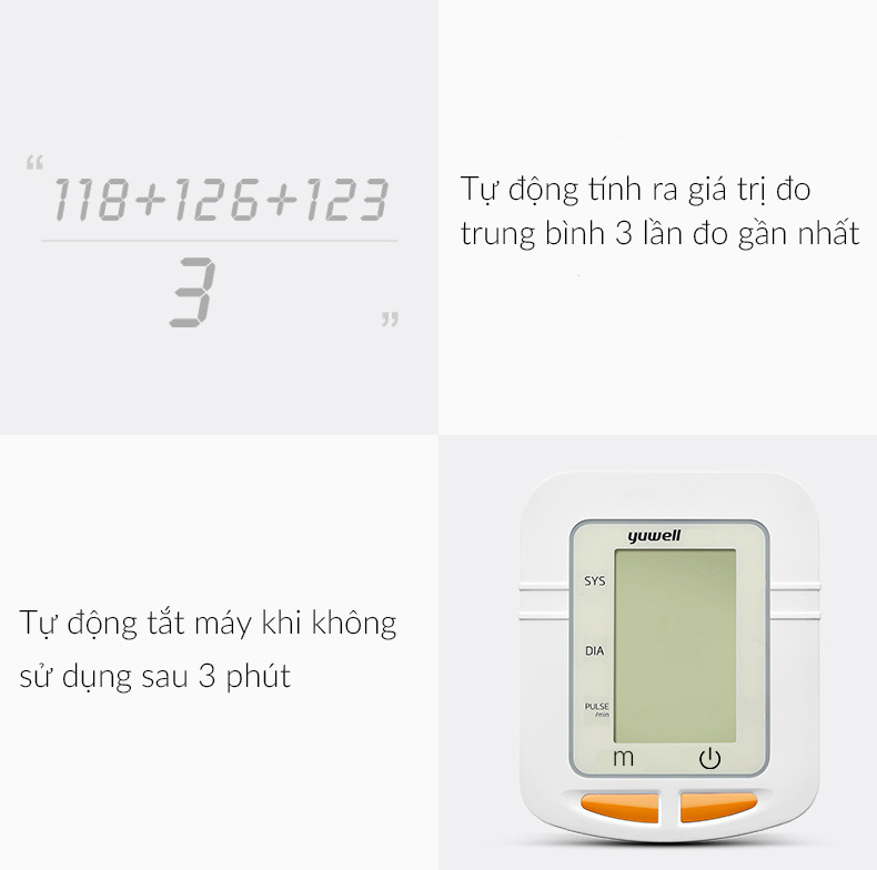 Máy đo huyết áp điện tử bắp tay chính hãng YUWELL 660C