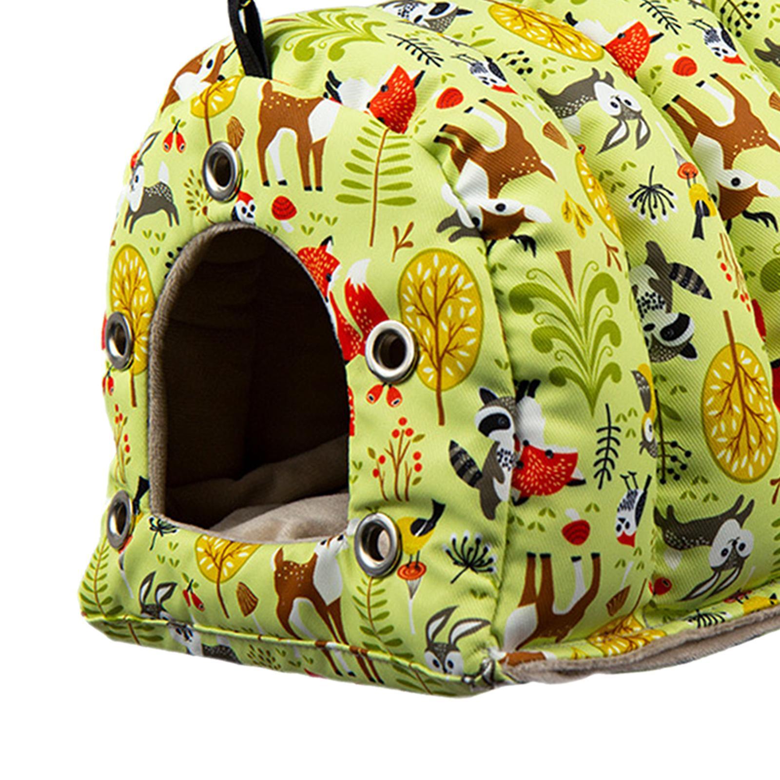 Winter Parrot Cage Tent Hammock Cage Accessories Hut Bird Bed Removable Pads Plush Shed Toy Bird Nest for Parrot Lovebirds Finches Cockatoo
