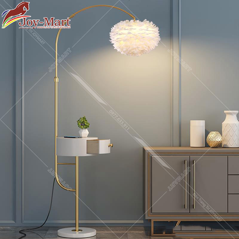 Đèn Cây Đứng Lông Vũ - Đèn Đứng Sofa Trang Trí Phòng Khách Hiện Đại ML5112