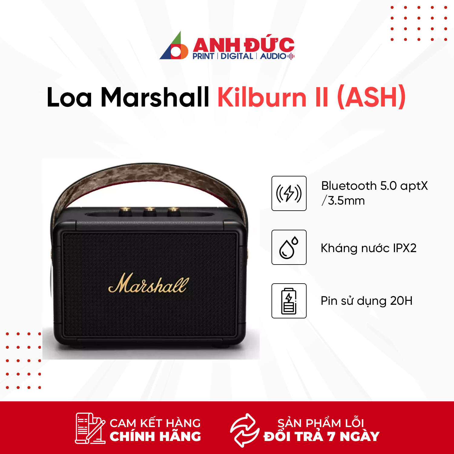 Loa Bluetooth Marshall Kilburn II (2) - Hàng Chính Hãng ASH