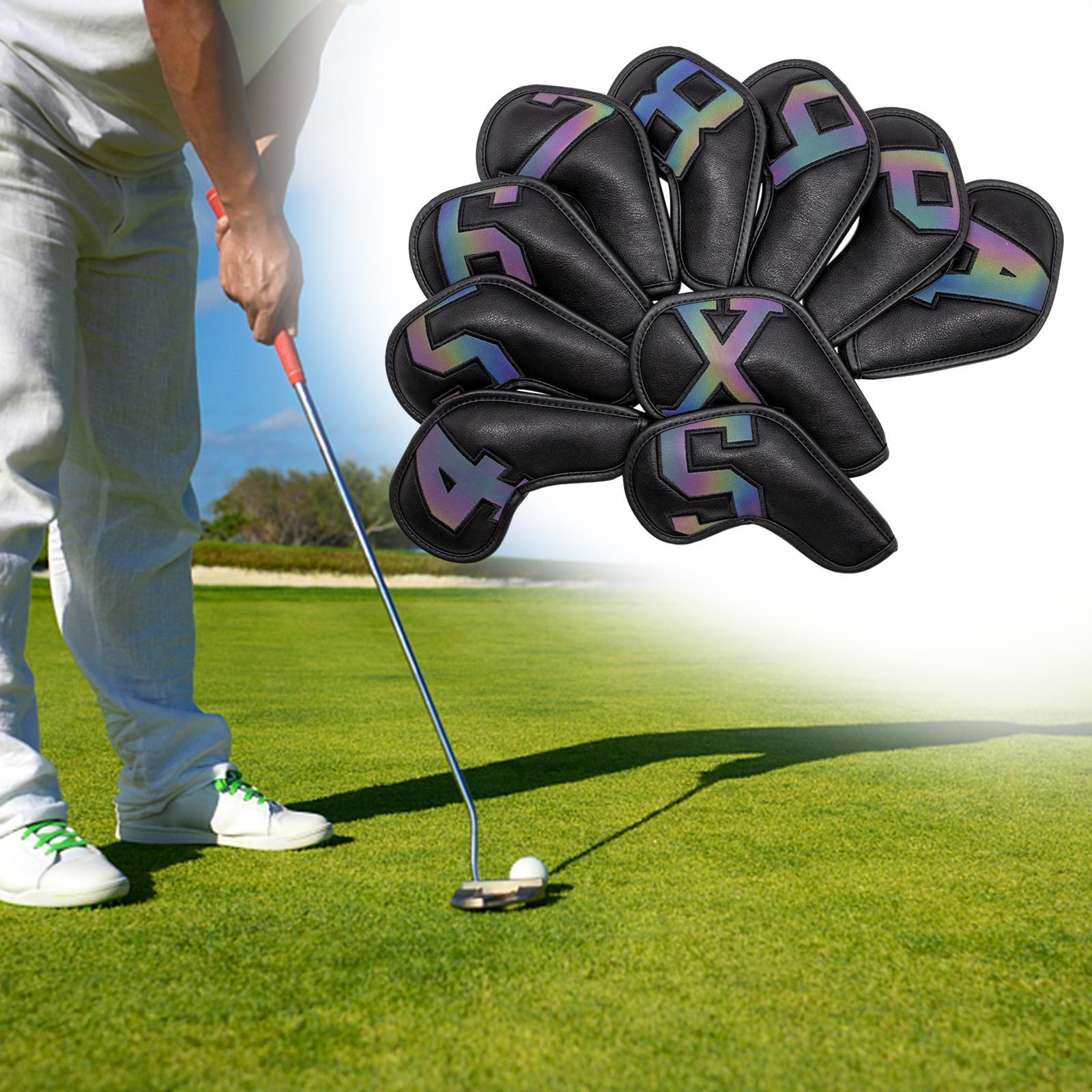 10Pcs Golf Iron Headcovers, Portable Durable Golf Club Head Cover for Travel Gift