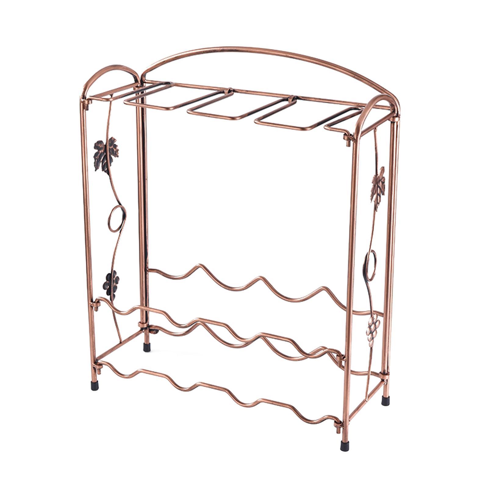 2-Tier Stackable Standing Wine Rack No Assembly Required for Bedroom Office