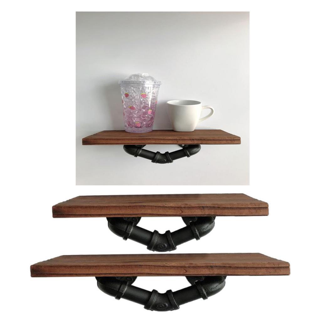 2x Nordic Display Wall Hanging Shelf Floating Shelves Wooden Wall Shelf