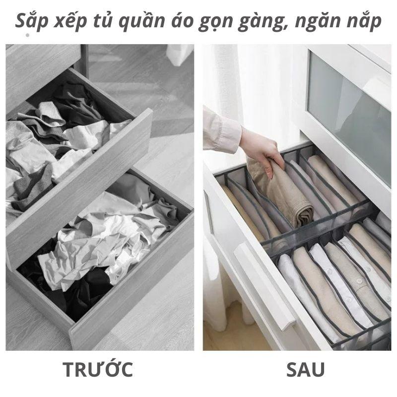 Hộp đựng đồ lót quần áo chia ngăn, khay vải lưới sắp xếp tủ quần áo gọn gàng