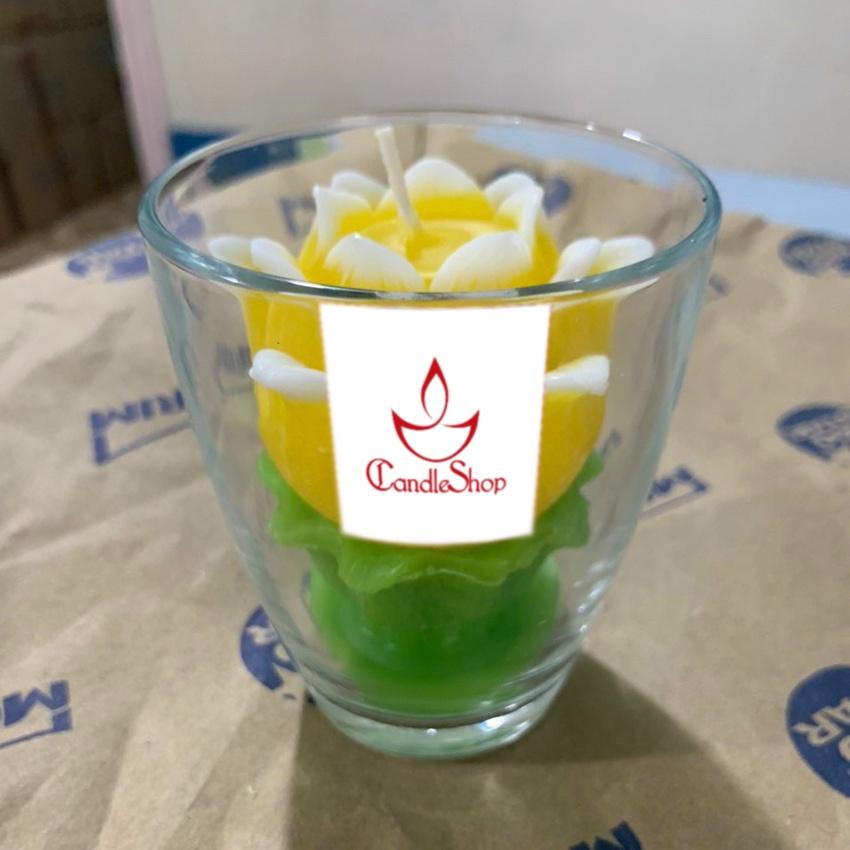 Cặp nến ly hoa sen - nến hoa sen thờ phật - nến bông sen trang trí cao cấp candle shop