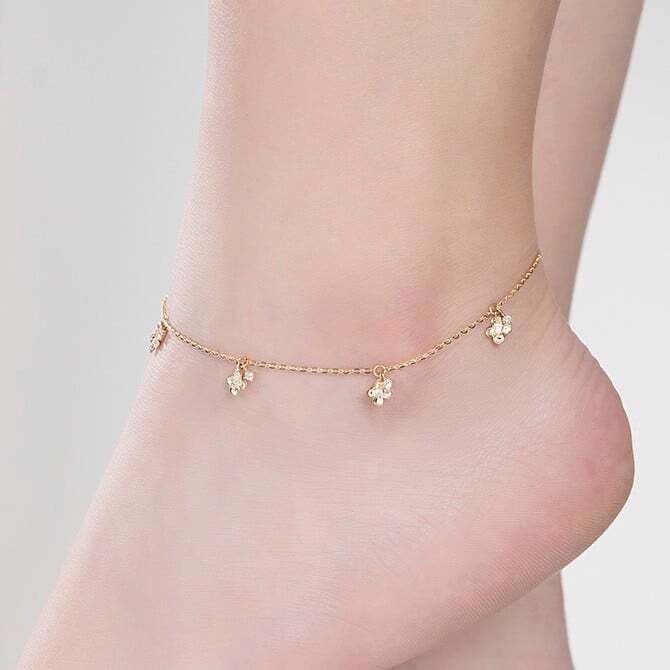 Lắc chân vàng 14k LCLF93 Huy Thanh Jewelry