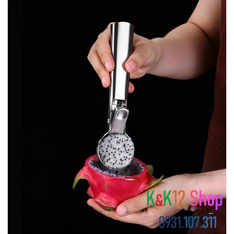 Dụng cụ múc kem, trái cây bằng inox . Muổng múc kem đa năng.