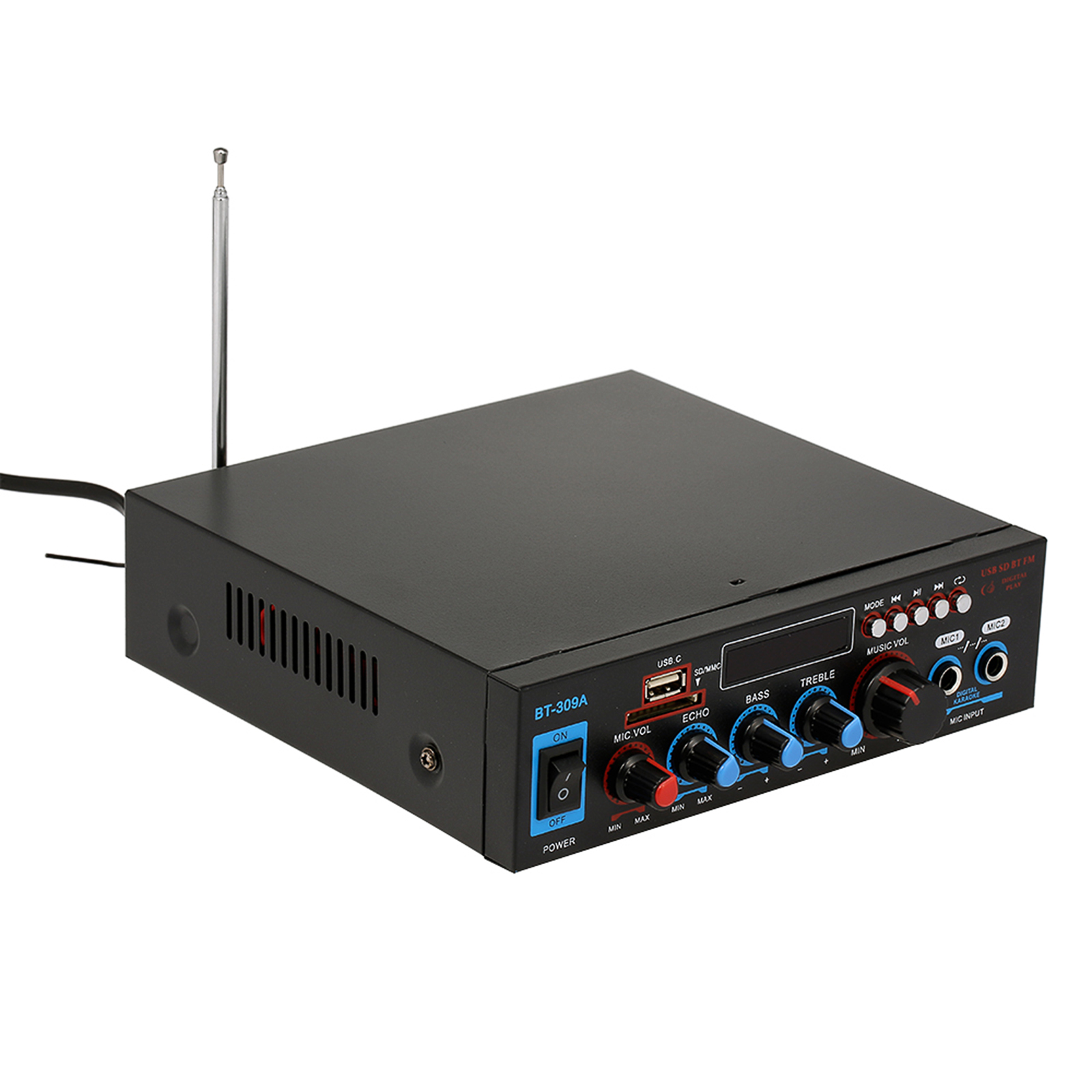 Bộ khuếch đại âm thanh kĩ thuật số nhỏ 12V / 220V có khe cắm SD,máy nghe nhạc MP3 FM Radio