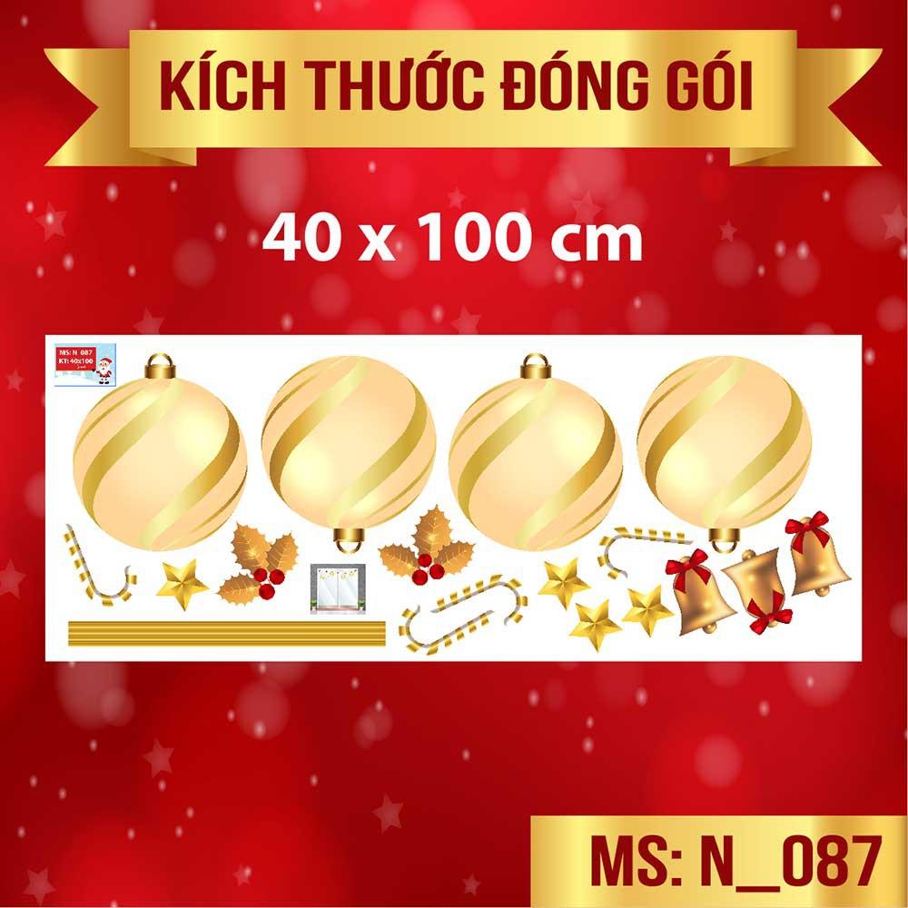 Quả châu trắng vàng trang trí giáng sinh