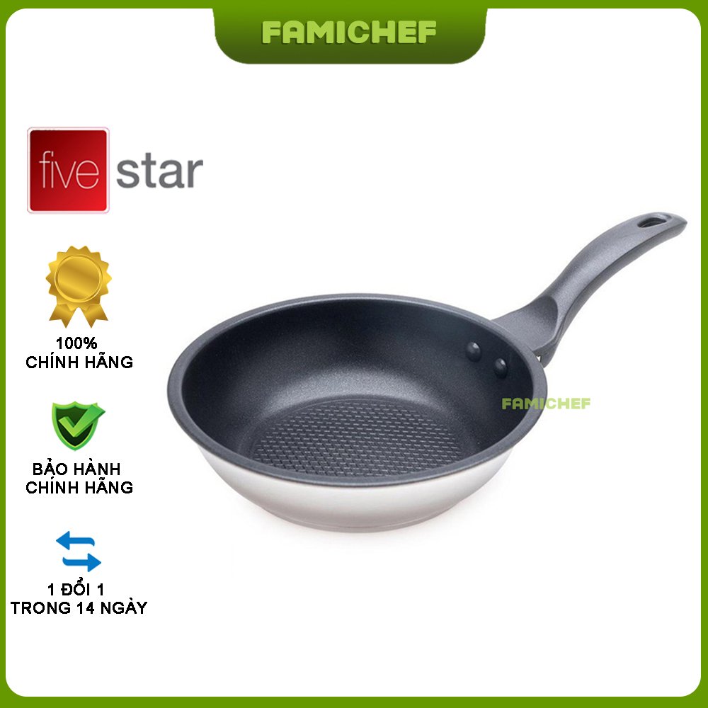 Chảo inox chống dính 3 đáy FiveStar FSC16001 16cm