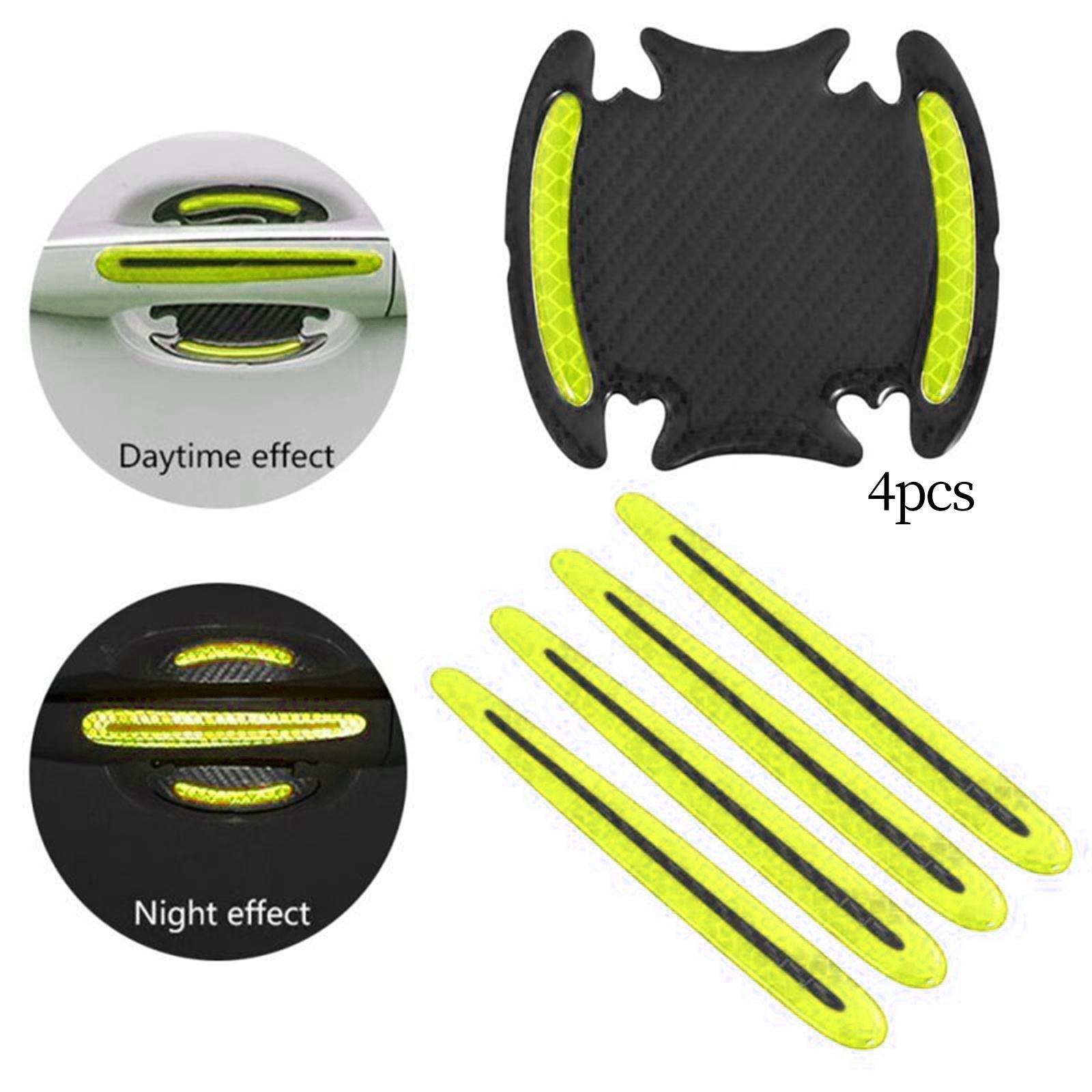 8 Pieces Universal Car Door Handle Scratch Protector Reflector Stickers