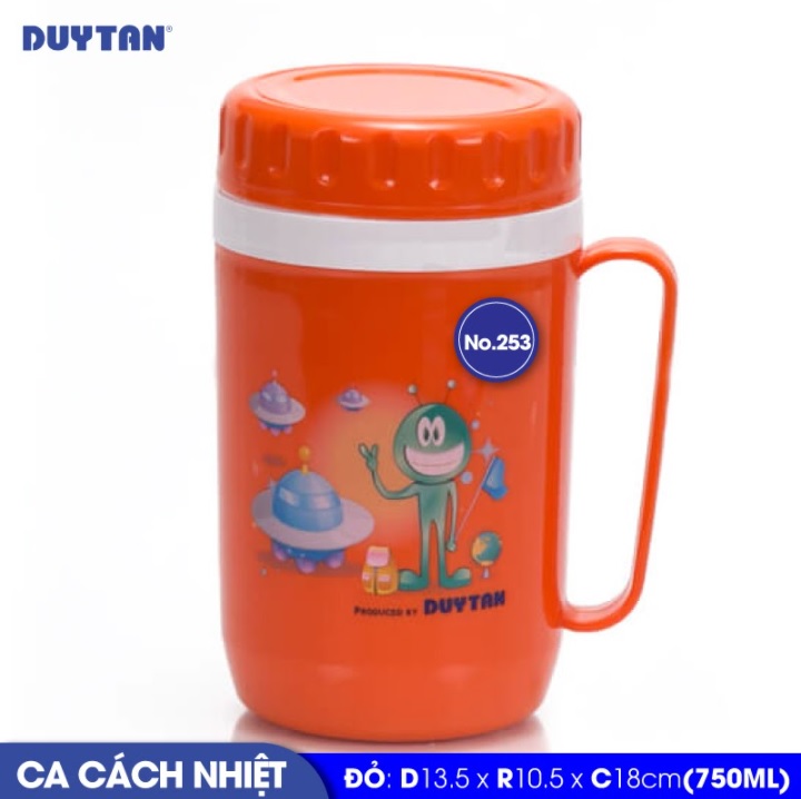 Ca cách nhiệt nhựa Duy Tân 750ml (13.5 x 10.5 x 18 cm) - 31539 - Giao màu ngẫu nhiên - Hàng chính hãng