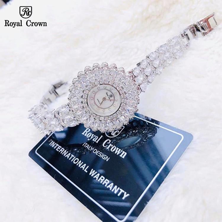 Đồng Hồ Nữ Chính Hãng Dây Kim Loại Royal Crown 6804 Chống Nước Chống Xước