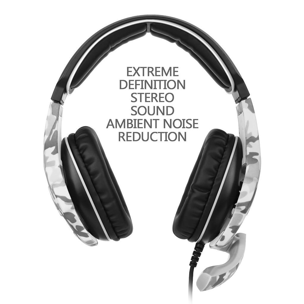 Universal LED Stereo Gaming Headsets 3.5mm Headphones w/ MIC 3.5m Cable
