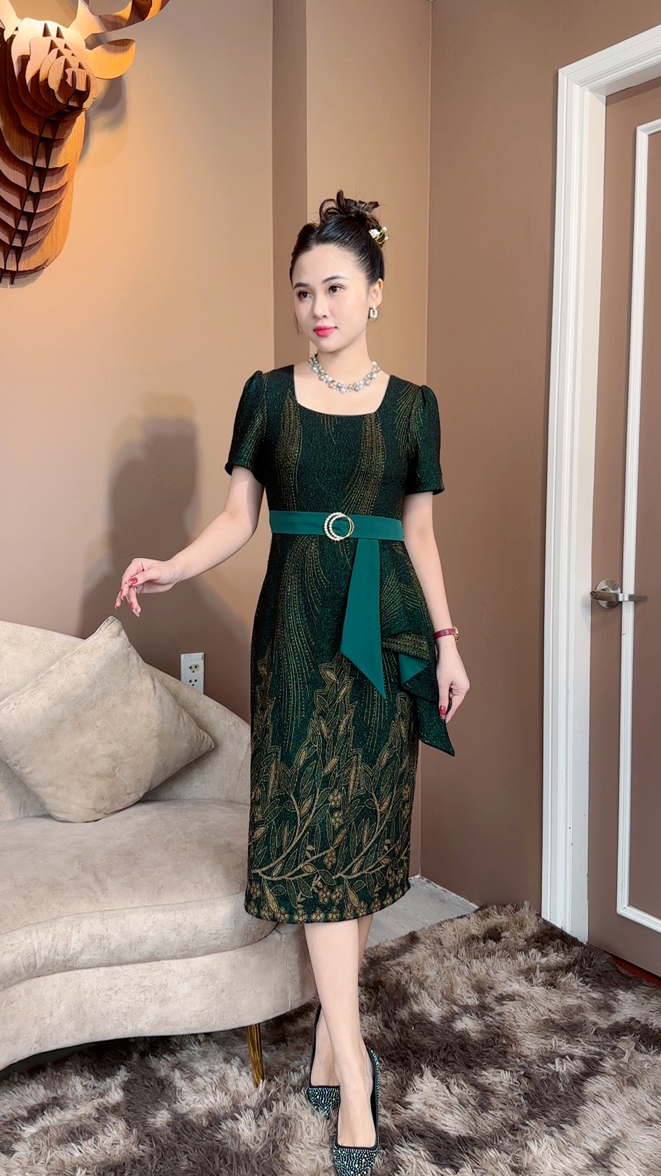 Đầm Trung Niên [ Linh Trà ] (VIP 32) Trẻ Trung Thiết Kế Trang Nhã Thanh Lịch Bigsize Đi Làm Đi Tiệc Cho Bà Cho Mẹ U50