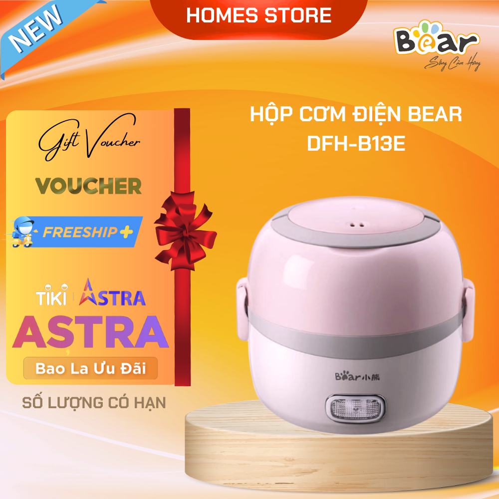 Hộp Cơm Điện Giữ Nhiệt Và Nấu Đa Năng BEAR DFH-B13E Dung Tích 1.3 Lít Công Suất 270W - Hàng Chính Hãng