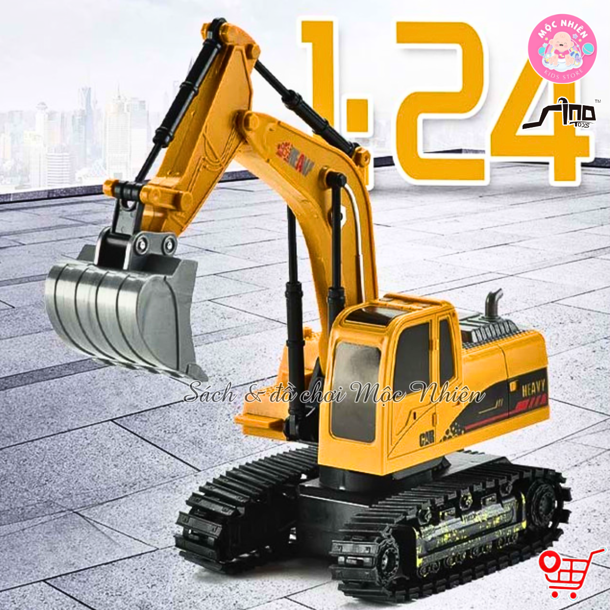 Đồ Chơi Xe Điều Khiển Tỷ Lệ 1:24 - Xe Máy Xúc 2 (Có Đèn) - SINO QH25-01