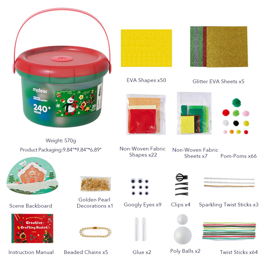 Đồ chơi trang trí cây thông noel Mideer Christmas Creative Crafting Bucket