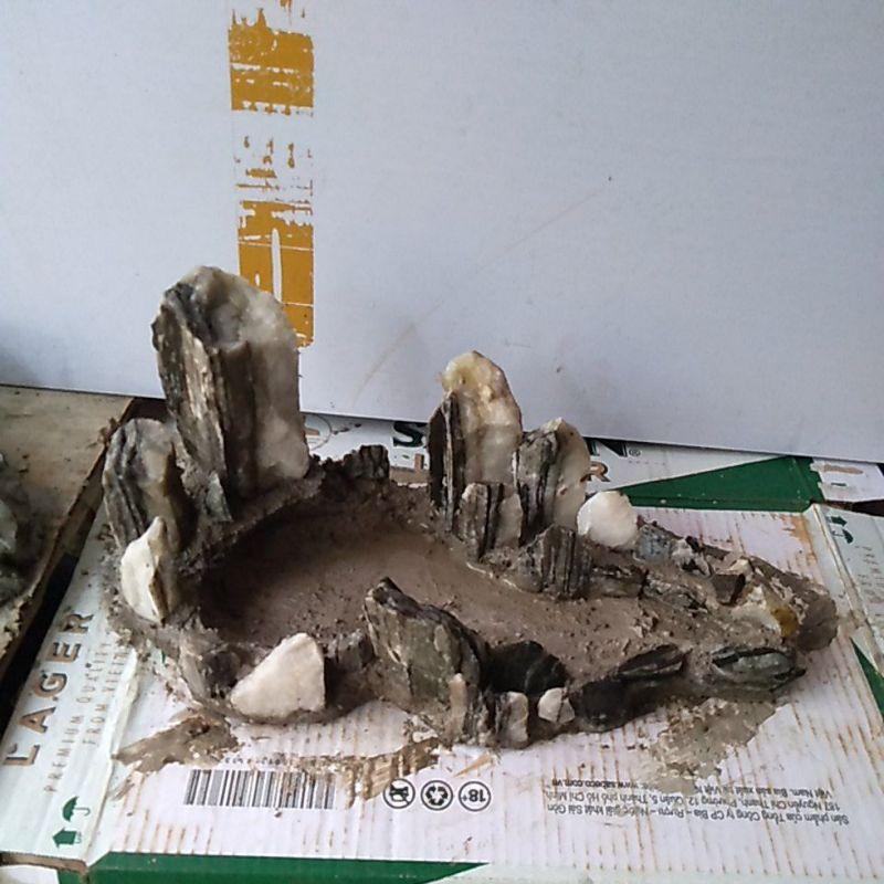 Tiểu cảnh đá tuyết sơn trồng cây bonsai