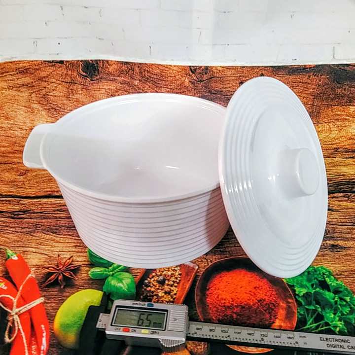 THỐ MELAMINE CAO CẤP THAILAND -Màu TRẮNG- TÔ BÁT THỐ ĐỰNG CƠM CANH, đựng thực ăn chín có NẮP ĐẬY kính bảo vệ. Dụng cụ thố chịu được nhiệt độ từ 30° đến 100° C, hàng chuẩn 100% MELAMINE