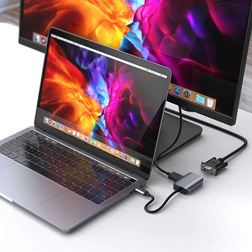 Cổng chuyển đổi HyperDrive 2-in-1 USB-C to HDMI/VGA HD-C2HV-GRAY - Hàng chính hãng