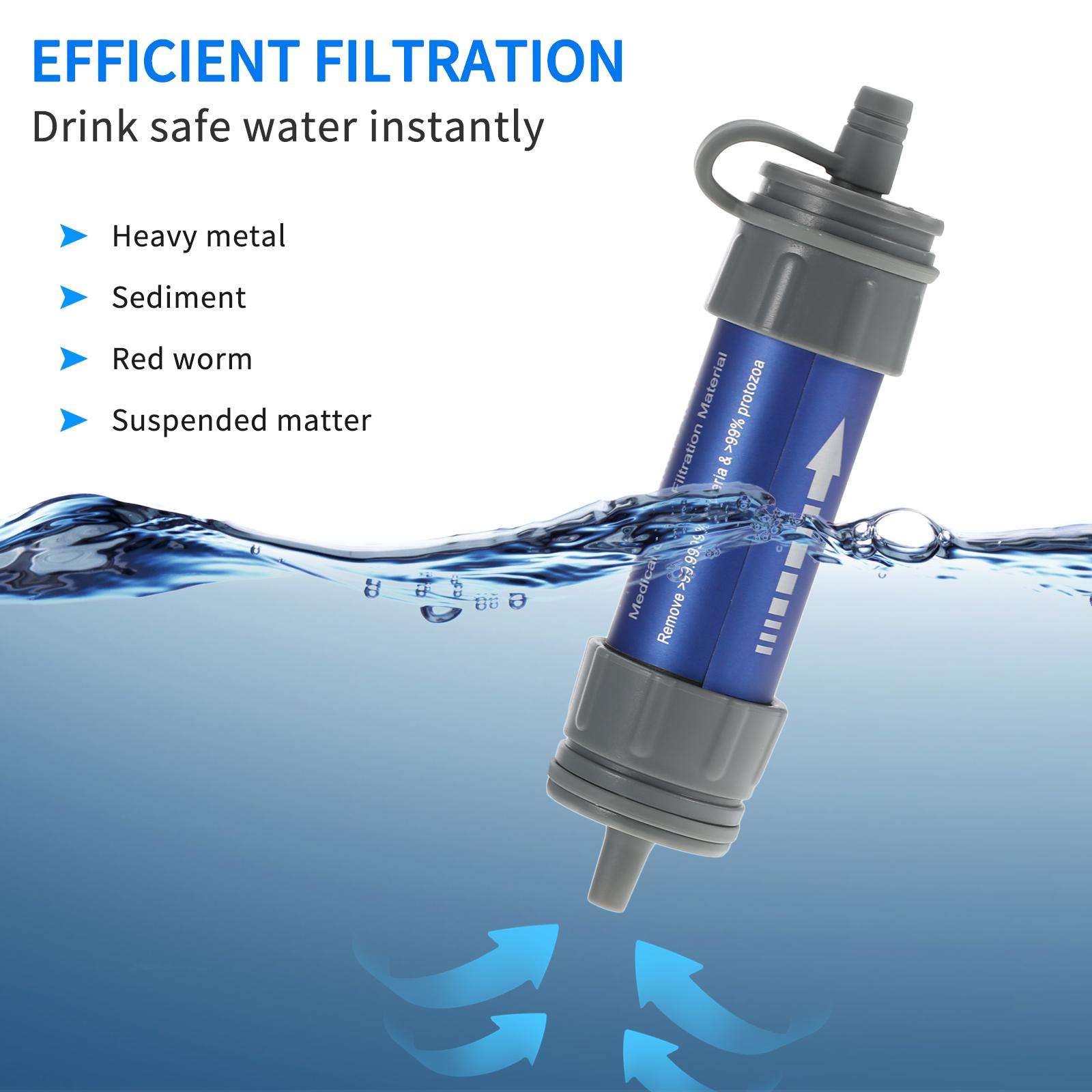 Máy lọc nước mini khẩn cấp với túi uống cho cắm trại ngoại trời