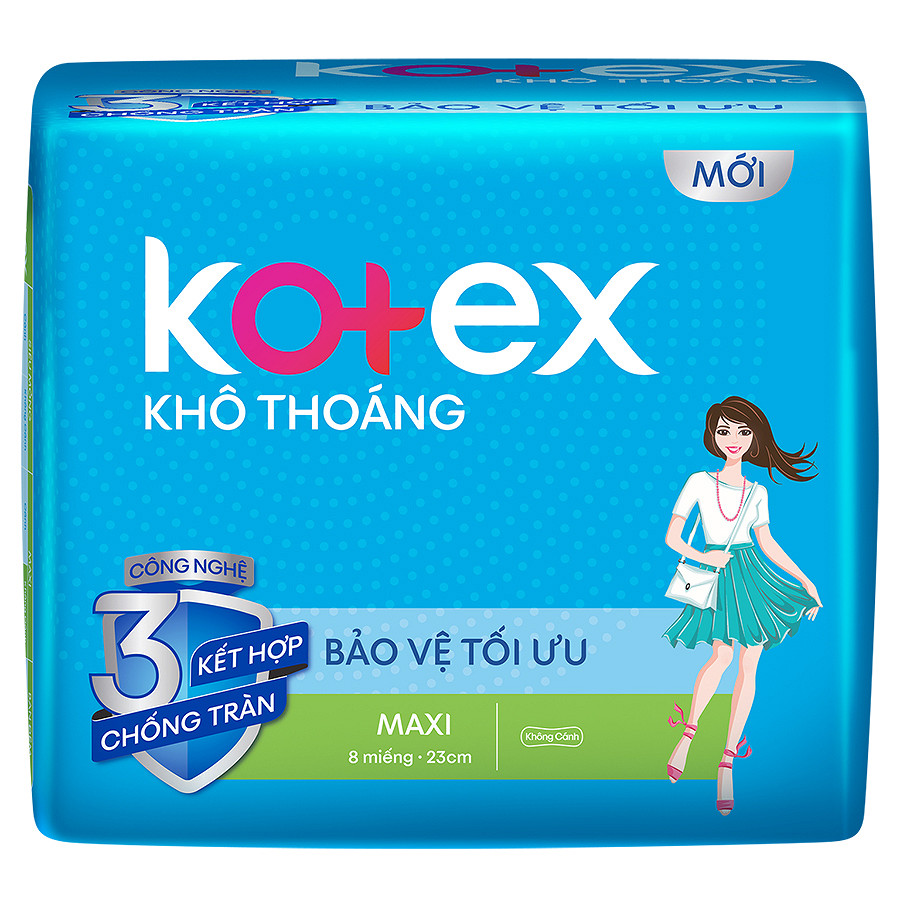 Băng Vệ Sinh Kotex Khô Thoáng Lưới Siêu Thấm - Maxi Không Cánh 8