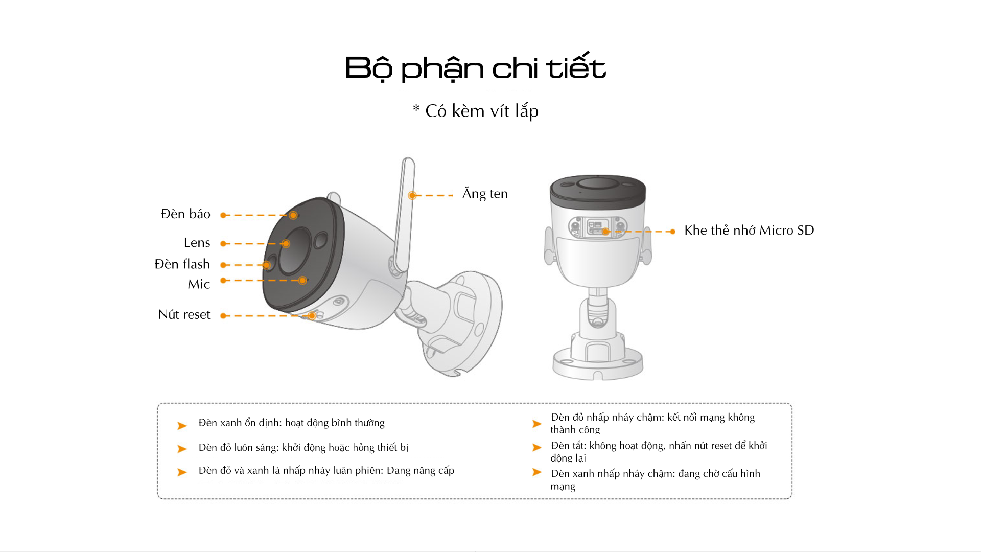 Camera Wifi ngoài trời IMOU BULLET 2E F22FP F42FP đèn cảnh báo, màu đêm - Hàng chính hãng