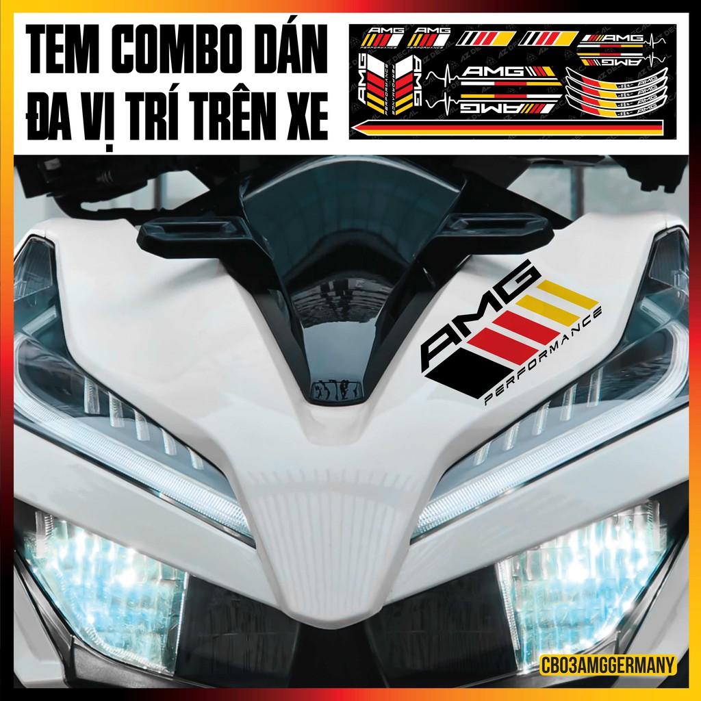 Tem Xe AMG GERMANY Trang Trí Xe Máy, Xe Điện | CB03AMGGERMANY | Decal PVC Dán Đa Vị Trí - In Trong