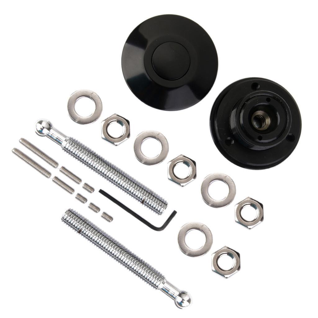 Universal Racing Mount Bonnet  Latch  Locking Kit Black