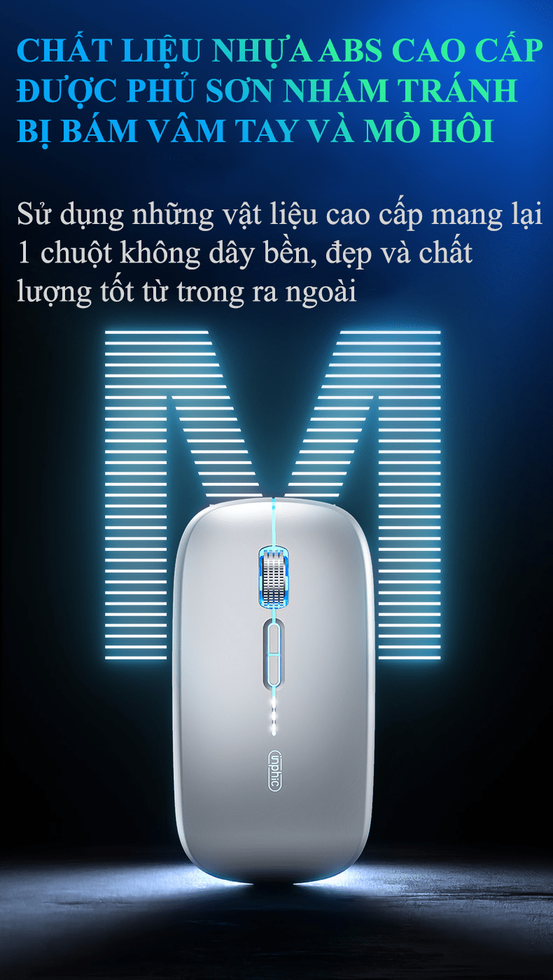 Chuột không dây INPHIC M1L có đèn led 7 màu tự động thay đổi kết nối bằng chip USB 2.4G với 4 mức độ DPI - HN