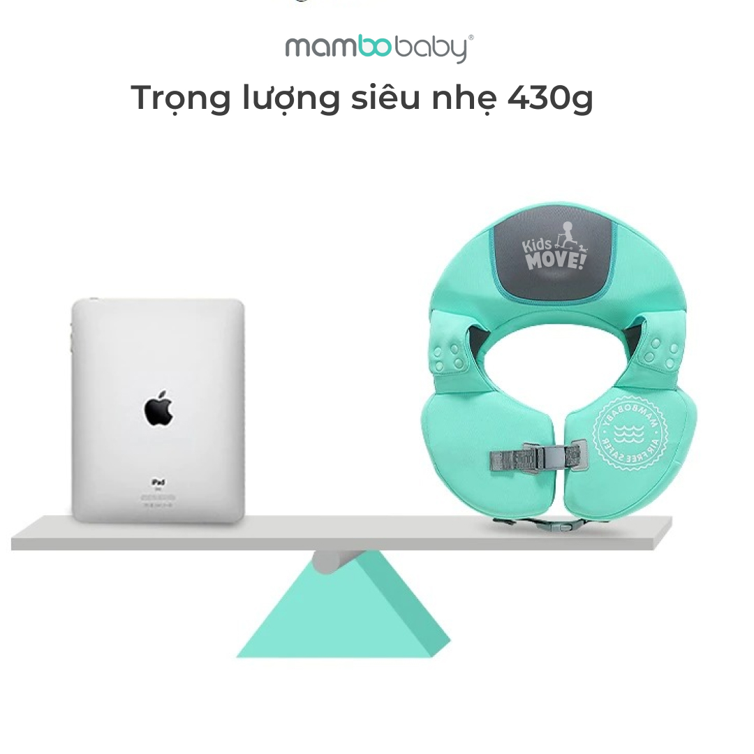 Phao bơi luồn tay đeo nách cho bé 1 2 3 4 tuổi Mambobaby, chống lật, không cần bơm hơi, siêu nhẹ, chính hãng cao cấp